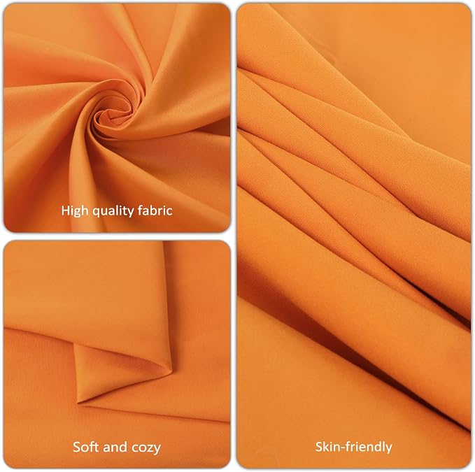 8 Pack Orange Tablecloth 60x102 Inch Rectangle Table Cloth for 6 Foot Rectangle Tables, Wrinkle Resistant Washable Polyester Fabric Rectangular Table Cover for Dining Banquet Wedding Party