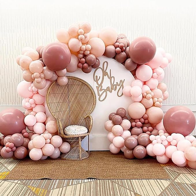 Blush Dusty Pink Balloon Garland Double Stuffed Baby Pink Balloon Latex Rose Pink Balloon Arch Kit Pastel Pink Balloon Set For Boho Wedding Baby Shower Princess Birthday Party Bridal Shower Decoration