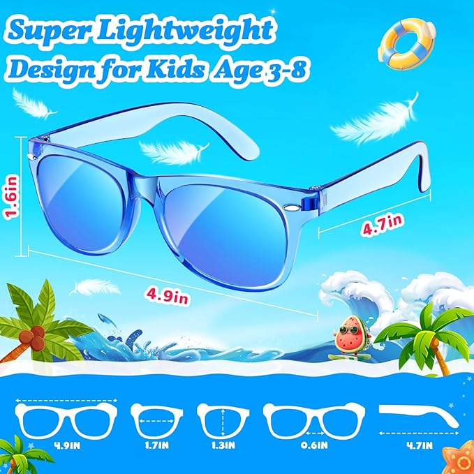 32 Pack Kids Sunglasses Bluk Party Favors - Goodie Bags Stuffers for Children Age 3-8,Boy Girl Neon Glasses with UV400 Protection,Birthday Classroom Graduation Gift,Pool Beach Party Supplies - nylytek