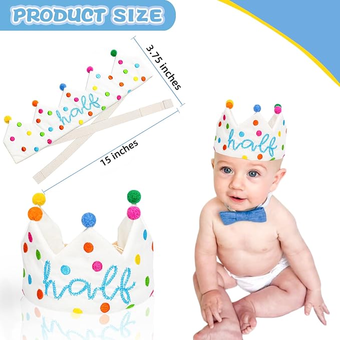 Personalized Hand Embroidered Birthday Hats Unique Happy Birthday Crowns Cute Party Hat for Boy Girl Fit All Ages