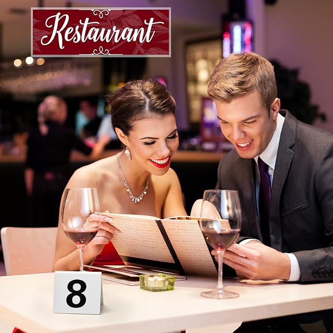 Tuanse 100 Pcs Acrylic Table Numbers 1-100 Double Sided Minimalist Restaurant Wedding Table Tent Cards for Party Event Banquets Wedding Reception, 2.5 x 2 x 1.6 Inch(Black Number)
