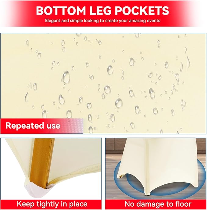 LIUJIAYI 150 Pcs Ivory Stretch Chair Covers - Premium Polyester Spandex Slipcovers for Wedding, Party, Banquet, Dining & Event Chairs