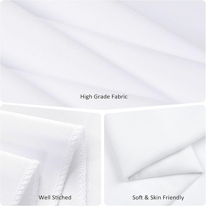 8 Packs White Table Cloth Rectangle 60x102 Inch for 6 Foot Rectangle Tables, Wrinkle Resistant Polyester Fabric Tablecloth Washable Rectangular Table Covers for Dining Wedding Party Buffet
