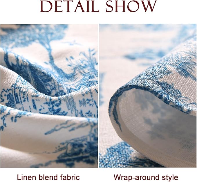 patdrea Elegant French Linen Tablecloth,Rectangular,118"x67"-Lucerne A | Vintage Elegant Table Cloth for Rectangle Table,Blue and White Chinoiserie Print,for Dining Room Tea Party Thanksgiving