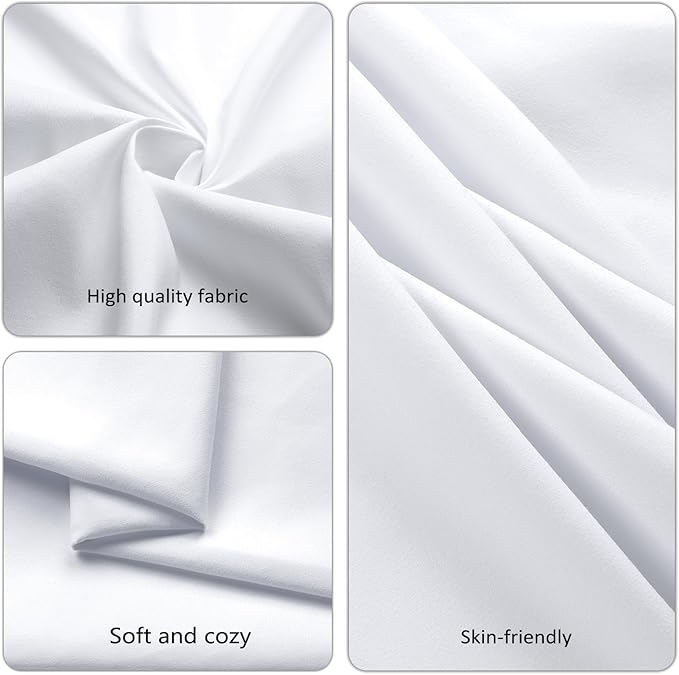 12 Pack White Table Cloth 60x84 Inch Rectangle Tablecloths for 6 Foot Rectangle Tables, Wrinkle Resistant Washable Polyester Fabric Rectangular Table Cover for Dining Banquet Wedding Party