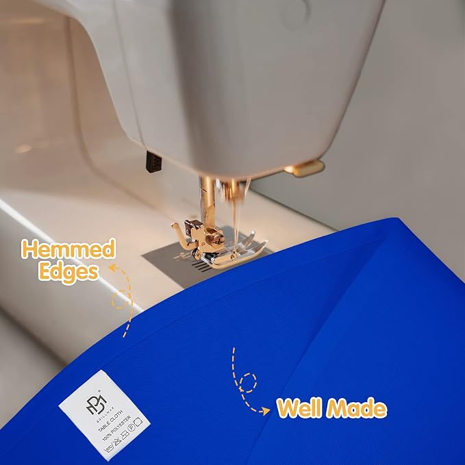 BRILLMAX 10 Pack Royal Blue Round Tablecloths 90 Inch for 60” Tables - 150 GSM Polyester Fabric, 15" Standard Drop, Water, Stain & Wrinkle Resistant Cloth Cover for Wedding Reception Banquet Dining