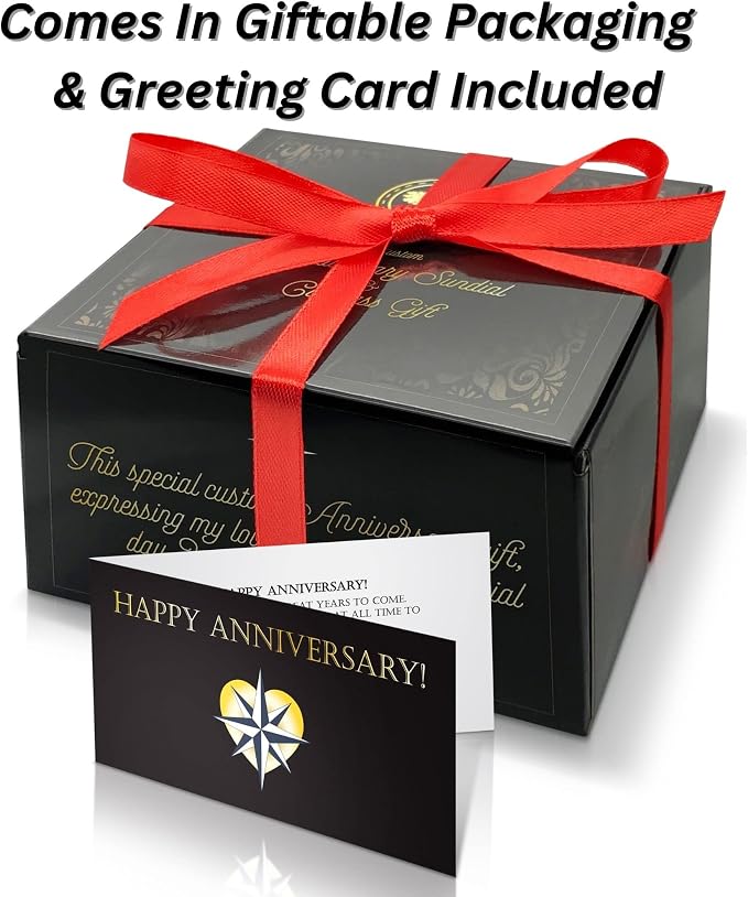 OakiWay Anniversary Sundial Compass & Infinity Love Candle Holder - Best Bundle for Husband or Wife