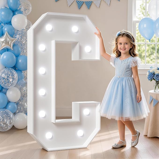 Marquee Letters - 4FT Cool Light Marquee, Large Letters C for Birthday, Anniversary, Wedding Decor (DIY Kit) 25pcs Accessory Set