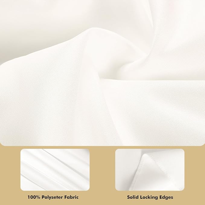 Fixwal Ivory Tablecloth Rectangle 60 x 102 Inch, 2 Pack 6ft Polyester Fabric Table Cloths Rectangular Table Covers for Party, Banquet, Dining, Birthday, Wedding
