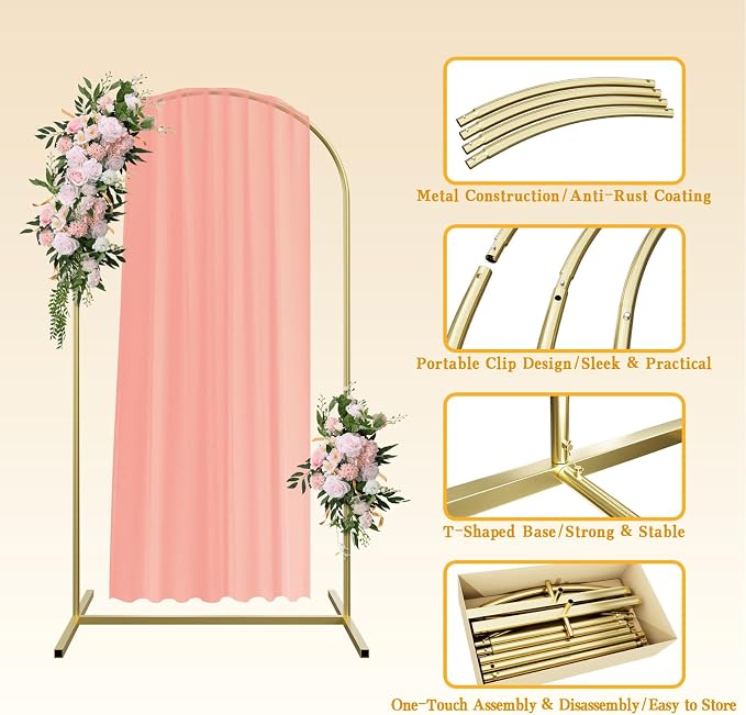 Balloon Arch Stand with Cover 7.2ft, Metal Arch Stand and Cover Set with 100 Party Multi-Colored Balloons for Birthday Party Baby Shower Graduation Ceremony Decoration