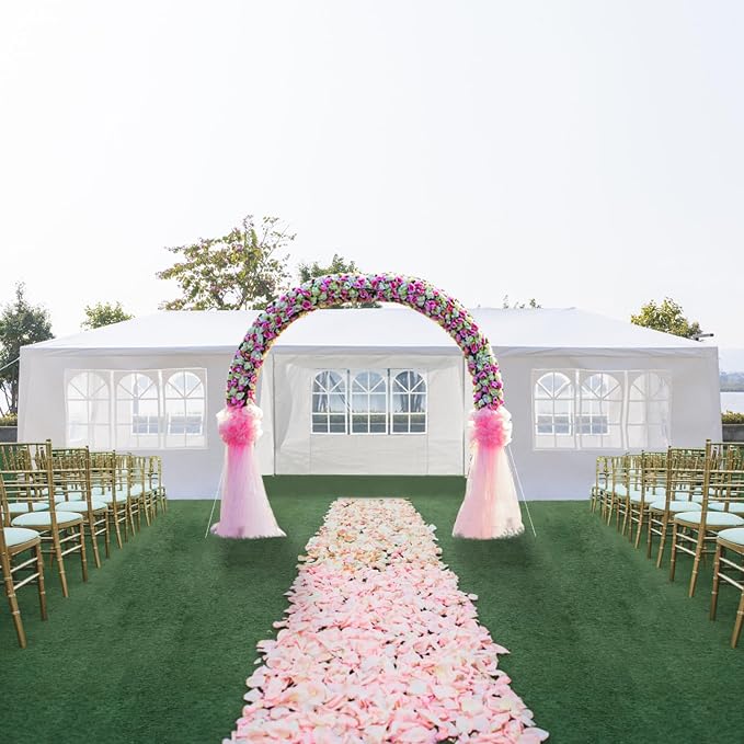 10x30 Outdoor Canopy Tent for Parties, Waterproof Party Tent with 7 Removable Sidewalls & Windows, Heavy Duty Outdoor Canopy for Wedding, Backyard Events & Commercial Use, White