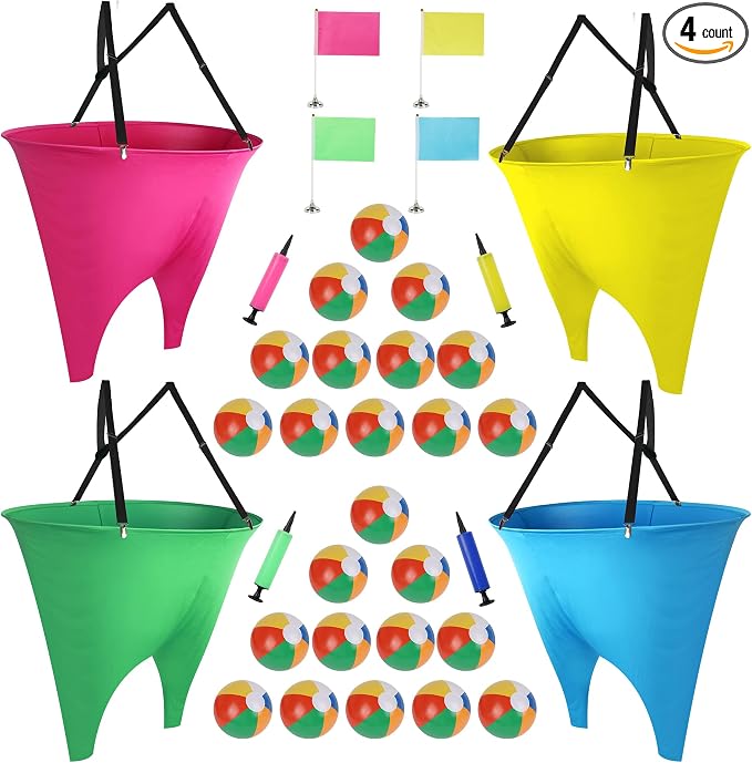 yofit 24Pcs Granny Pants Yard Game Funny Field Day Outdoor Games for Adults Kids and Family Gaint Pant Set for Brithday Party Tossing Games Activities for Groups