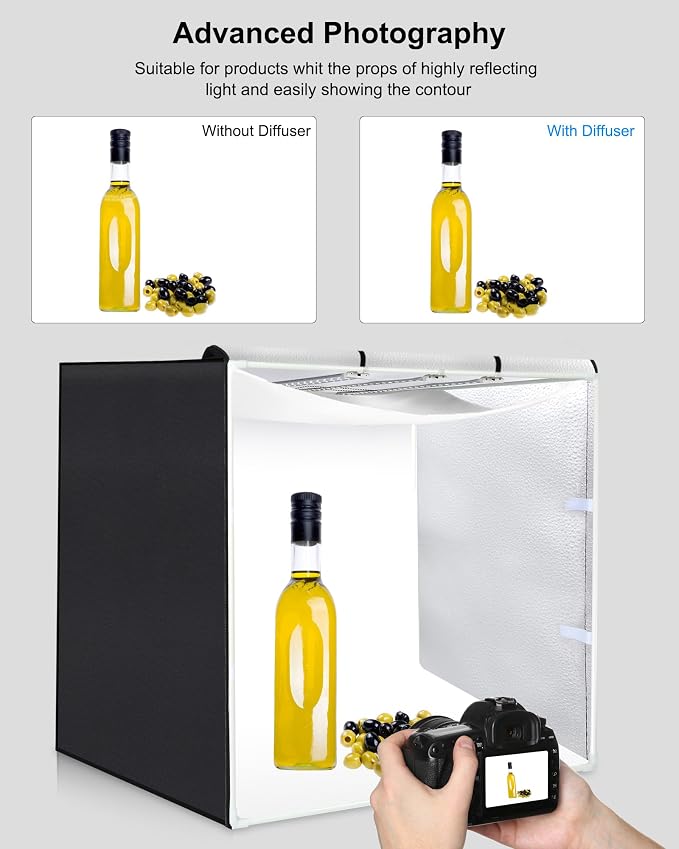 PULUZ 31” Large Photo Light Box, Light Box Photography with 234 LEDs, CRI 95+, 4 PVC Backdrops, Portable Shooting Tent for Product Photos