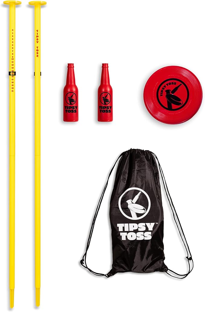 GoSports Tipsy Toss Game Set - Flying Disc Bottle Drop Yard Game - Choose Pro or Standard