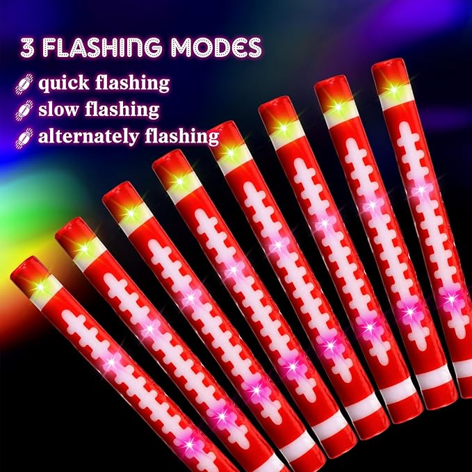 JellyArch 48 Pcs 16'' Football Glow Sticks Bulk LED Foam Football Sticks Glow in The Dark Light up Party Favors Sports Glowsticks Gifts with 3 Mode Flashing for Team Fan Celebration Sporting Event