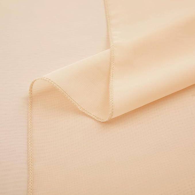 Horbaunal 2 Pack Nude Chiffon Table Runners 10FT Sheer Chiffon Runner 29x120 Inches Romantic Boho Rustic Table Runner for Wedding Party Bridal Baby Shower Table Decorations