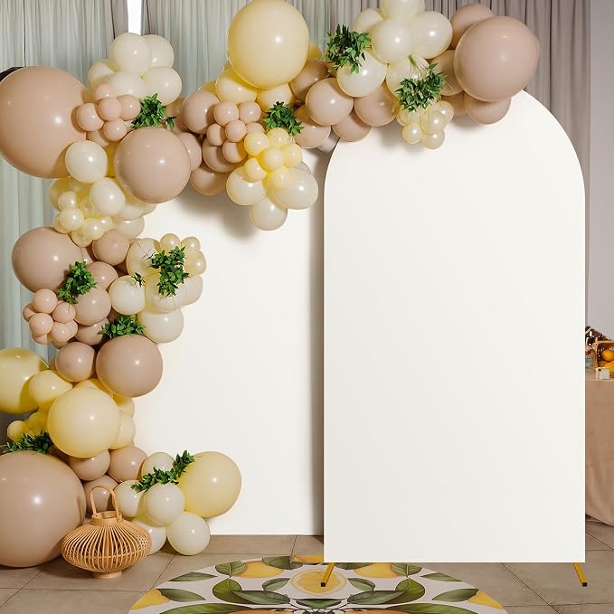 7.2FT Arch Backdrop Cover, White Stretchy Wedding Arch Cover, Decorative Backdrop Cover, Balloon Arch Cover for Party, Ceremony, Baby Shower