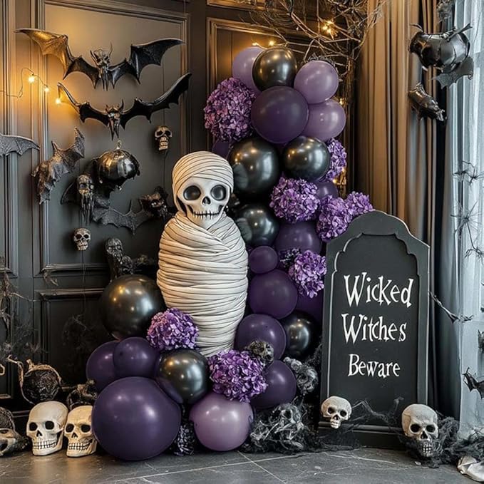 Dark Purple Balloons Double Stuffed Purple Balloon Garland Pastel Lavender Balloons Different Sizes Latex Plum Balloon Arch Kit For Birthday Baby Shower Bachelorette Hotel Transylvania Encanto Party