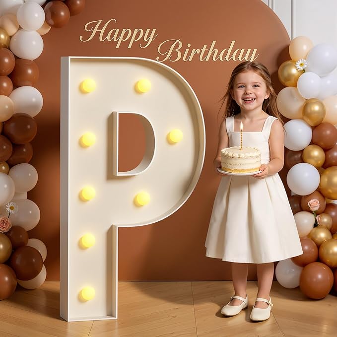 Marquee Letters 3 Feet Tall 3FT Large Light Up Letters P for Wedding Will You Marry Me Sign Happy Birthday Engagement Party Decorations Big Letterboard P