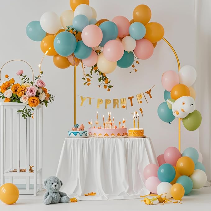 7.2FT Arch Backdrop Stand, Gold Balloon Arch Stand, Easy Assembly Arch Stand for Birthday Party Decoration