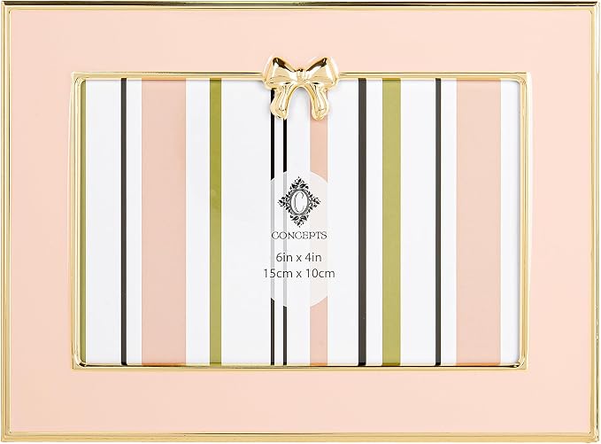 Concepts Enamel Metal Picture Frame Elegant Decorative Luxury Tabletop Photo Display Giftable Romantic Vintage-Inspired Feminine Keepsake Wedding Anniversary Home Decor