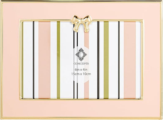 Concepts Enamel Metal Picture Frame Elegant Decorative Luxury Tabletop Photo Display Giftable Romantic Vintage-Inspired Feminine Keepsake Wedding Anniversary Home Decor