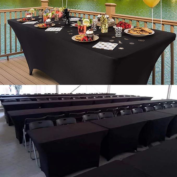 RELIANCER 1 Pack Stretch Spandex Table Covers for Rectangular Tables,4FT Elastic Fitted Tablecloth,Universal Rectangular Table Cloth Protector for Outdoor Party,Wedding,Bar,Birthday,Banquet,Events
