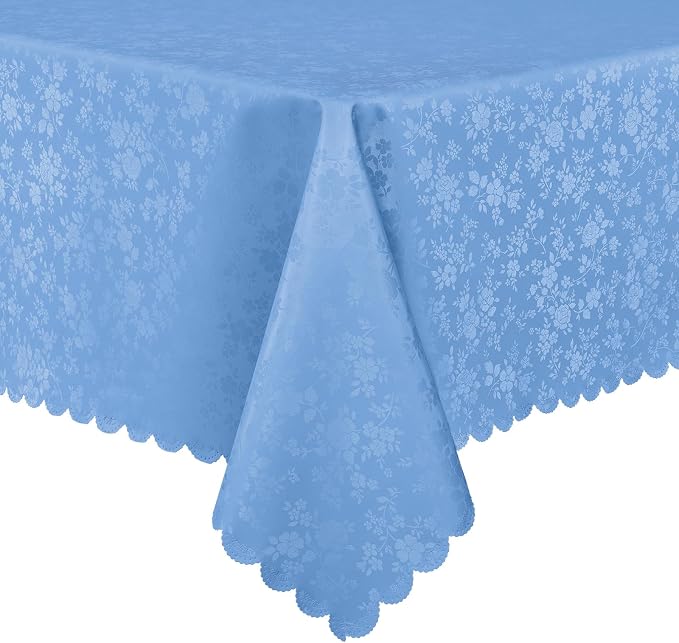Smiry Rectangle Table Cloth, Waterproof Heavy Duty Vinyl Tablecloths, Wipeable Washable Table Cover for Kitchen and Dining Room (Baby Blue, 52" X 70")