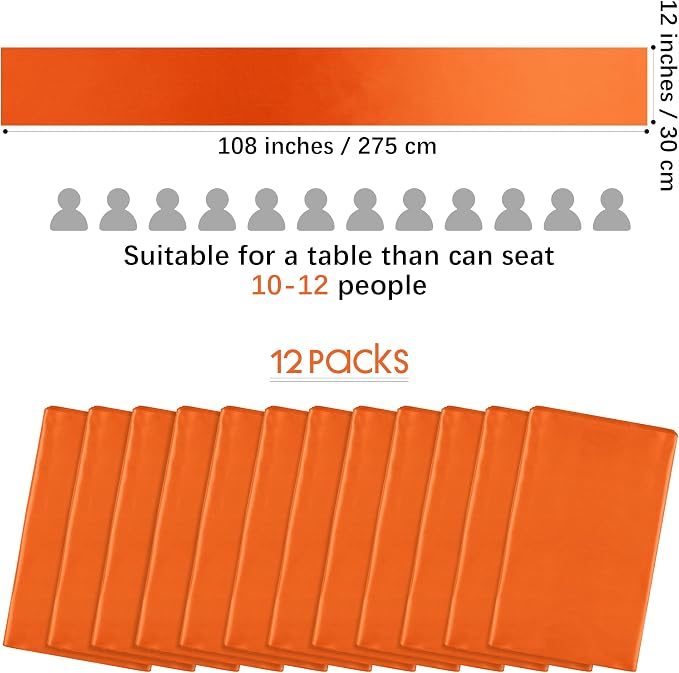 Aneco 4 Pack Satin Table Runner 12 x 108 Inch Long Bright Silk and Smooth Fabric Party Table Runner for Wedding Banquet Party Decoration