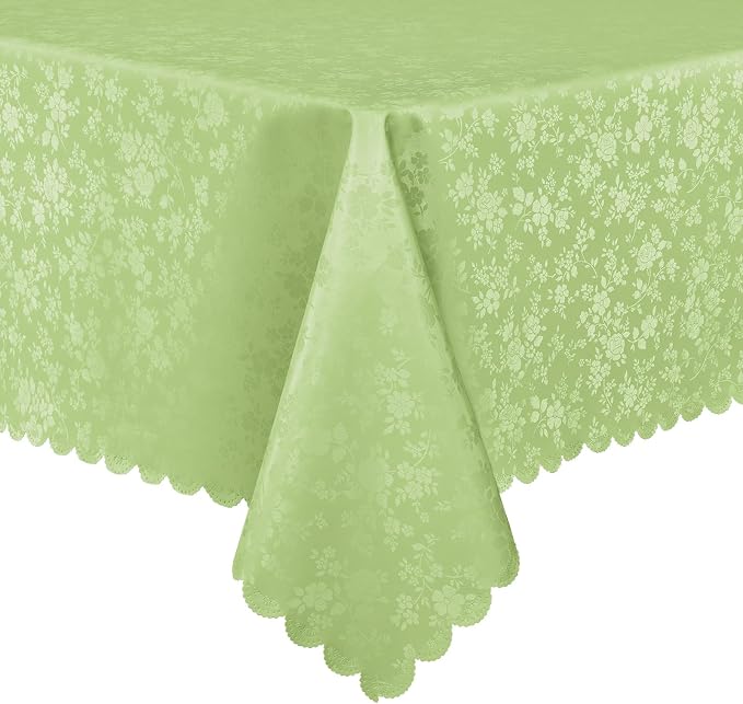 Smiry Rectangle Table Cloth, Waterproof Heavy Duty Vinyl Tablecloths, Wipeable Washable Table Cover for Kitchen and Dining Room (Sage Green, 60" X 102")
