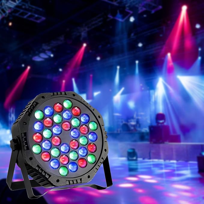 3-Pack DJ Stage Light for Parties LED Par Lights | 36LED, RGB, 9-Mode, Sound Activated, DMX Control, Uplighting for Wedding Club Christmas Disco Party Light