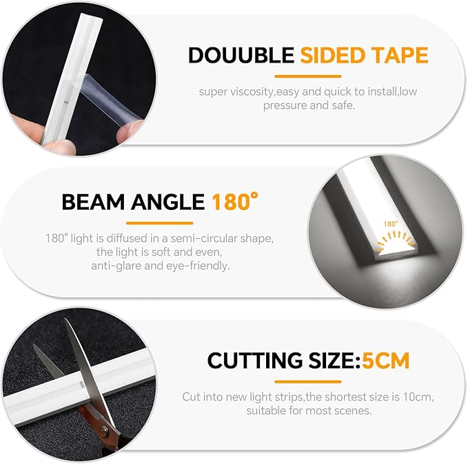 16.4FT Neon COB LED Strip Lights 24V 1400 LEDs Penetrable Wood Touch Sensor LED Rope Lights Waterproof White Dimmable Silicone Neon Light Strip for Indoors Bar Bedroom Cabinet Decor