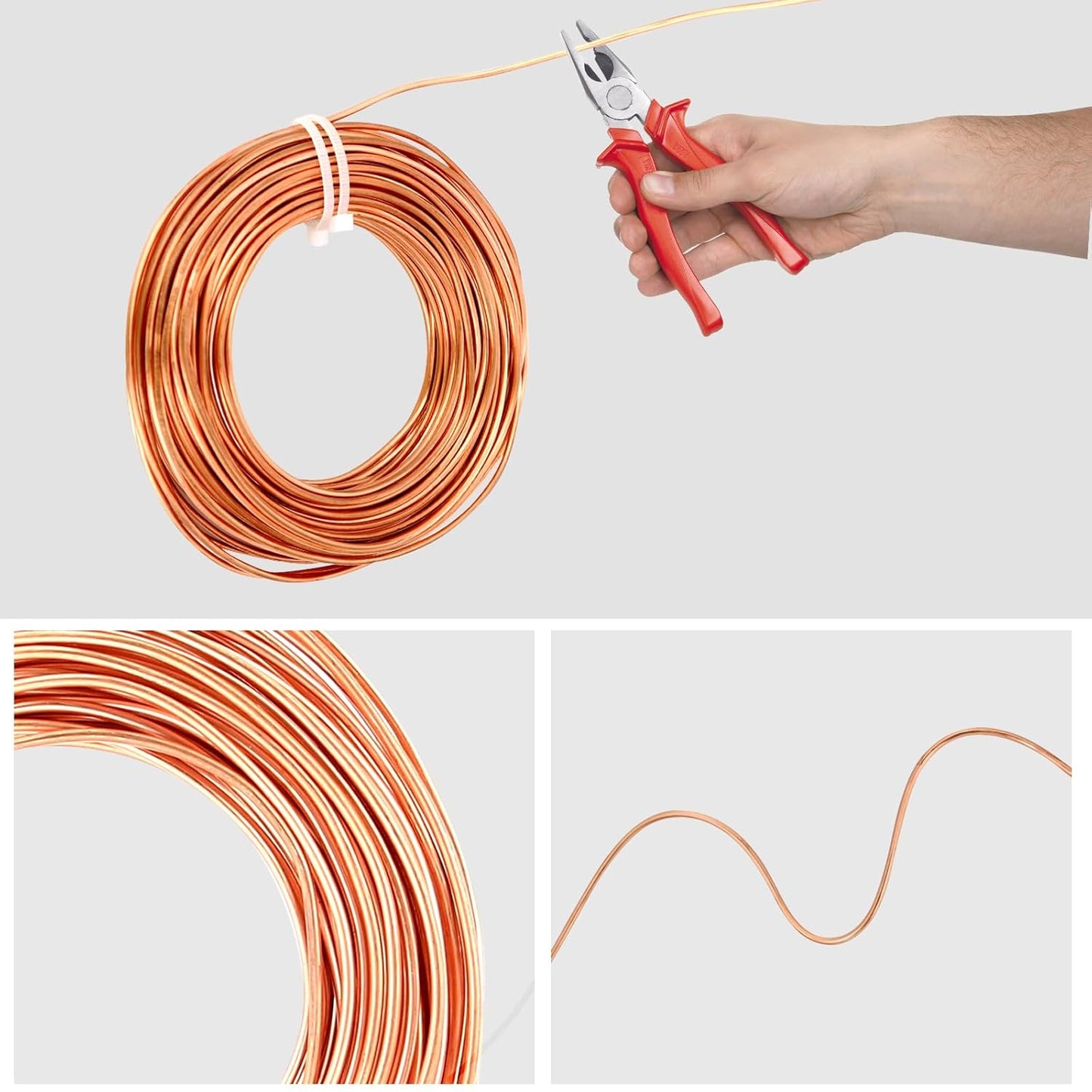 99.9% Soft Copper Wire, 10 Gauge/ 2.6 mm Diameter, 31 Feet / 9.5m, 1 Pound Spool Pure Copper Wire, Jewelry Making Wire Craft Wire
