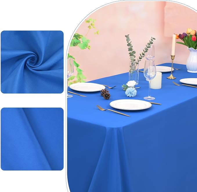 12 Pack Royal Blue Tablecloth 60x102 Inch Rectangular Table Cover | Wrinkle Resistant, Machine Washable Reusable, Wedding, Banquet, Restaurant, Party, Baby Shower,Indoor Outdoor Events