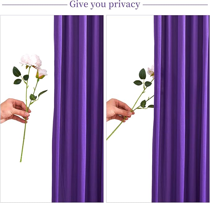 6 Panels Purple Backdrop Curtain for Parties Wedding Wrinkle Free Purple Photo Curtains Backdrop Drapes Fabric Decoration for Birthday Party Photography 30ft(W) x 10ft(H)