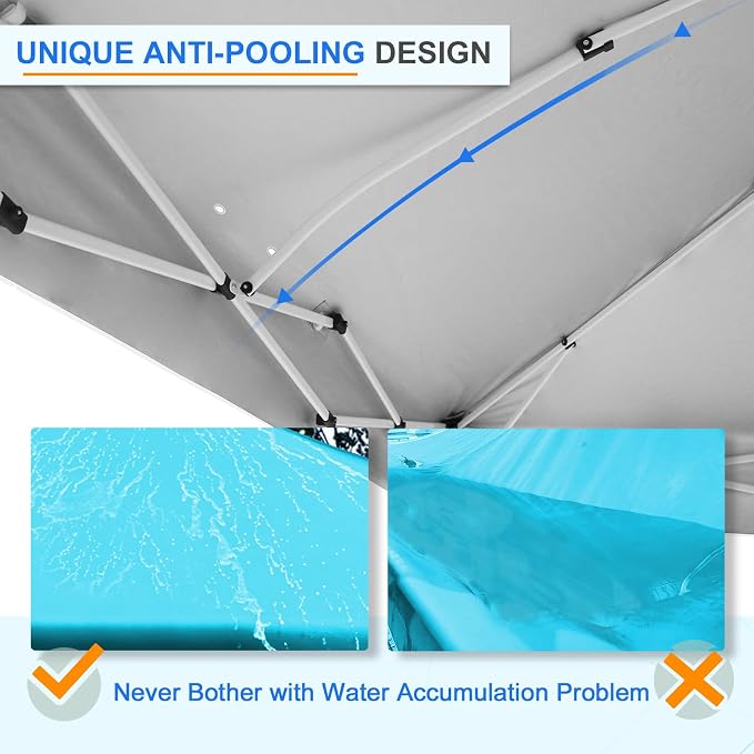 EAGLE PEAK Commercial Canopy 12x12 Pop Up Canopy Tent with 1 Sidewall, Easy Setup Heavy Duty Instant Event Shelter for Vendors & Markets, Outdoor Sun Shade, Light Blue
