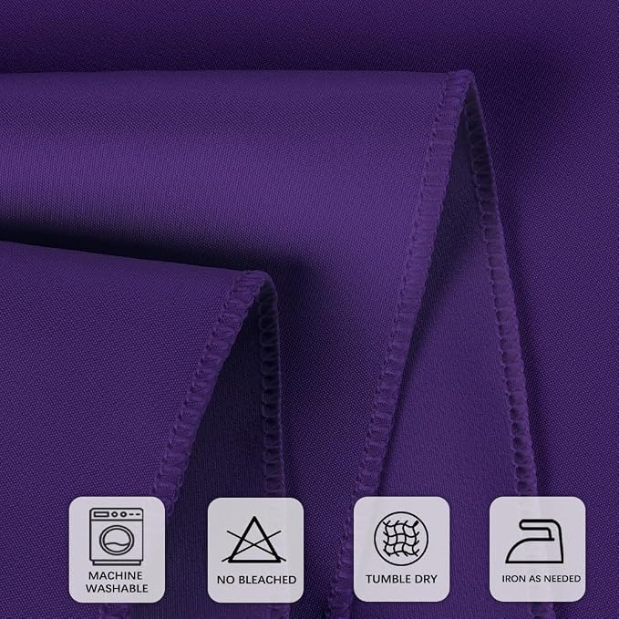 8 Packs Purple Tablecloth Rectangle 60x102 Inch Rectangular Table Cloth for 6 Foot Rectangle Tables, Wrinkle Resistant Polyester Fabric Tablecloth Washable Table Cover for Wedding Party Decor