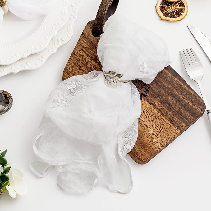 100 Pack White Cheesecloth Napkins Washable 21x21 Inches White Cloth Napkins Set of 100 Dinner Table Napkins for Wedding Cotton Gauze Bridal Baby Shower Rustic Boho Summer Party Table Decor
