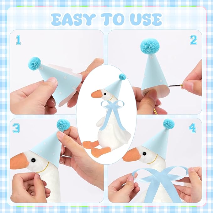 39 Pcs Adopt a Silly Goose Party Favor Include 12 Silly Goose Stuffed Animal 12 Mini Hat 12 Adoption Card 1 Adoption Sign 1 Ribbon 1 Fence for One Silly Goose Baby Shower Party 1st Birthday Decoration