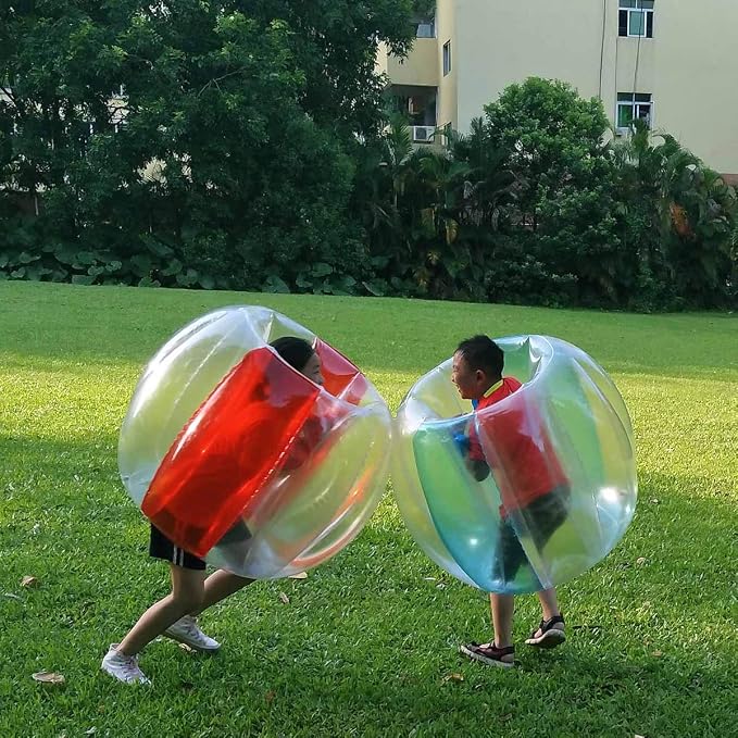SUNSHINE-MALL 2 PC Sumo Balls for Kids, Bumper Bounce Toys, Kid Sumo Balls, Lawn Game Ball for Kid Outdoor Team Gaming Play for 3+ Ages (36 inch,Blue+red)