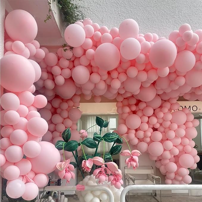 412pcs Light Pink Balloon Arch Kit 18 12 10 5 Inch Different Sizes baby pink balloons for Bridal Baby Shower Gender Reveal Birthday Party Decorations