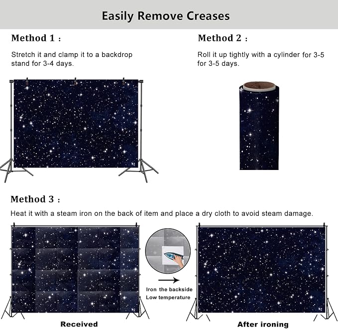 YongFoto Night Sky Stars Backdrop 7x5ft Universe Space Starry Galaxy Stars Photography Background Birthday Wedding Baby Shower Party Banner Decorations Photo Studio Booth Props Portrait Photoshoot