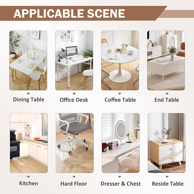 LovePads Clear Table Cover Protector, 24 x 63 Inch 2mm Thick Plastic Table Cover, Table Protector for Dining Room Table, Waterproof Dresser Cover Top for Kitchen, Coffee, Writing Desk