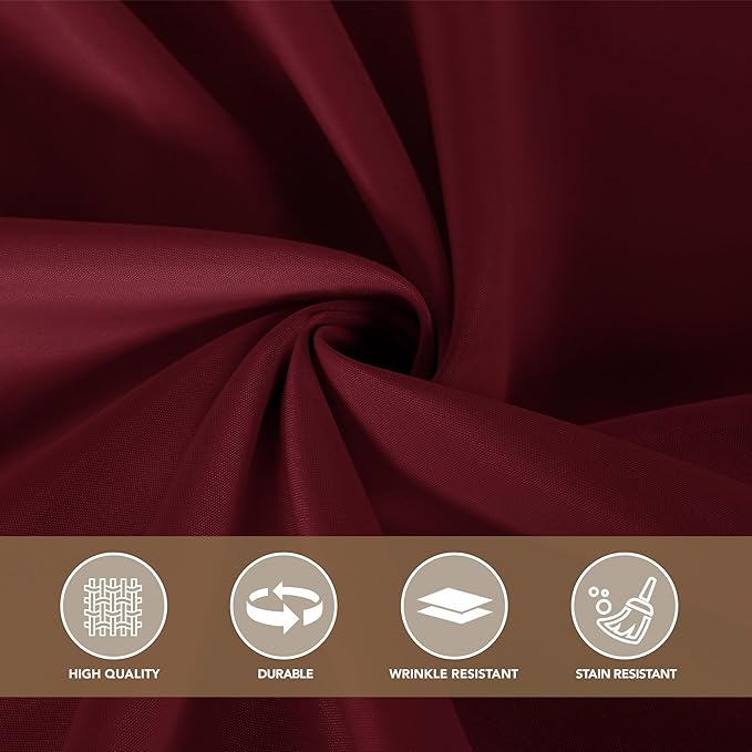 sancua Tablecloths for 6 Foot Rectangle Tables, 8 Pack - Washable Polyester Fabric Table Cloth for Chirstmas Party, Birthday, Banquet Reception, 54x108 Inch Burgundy