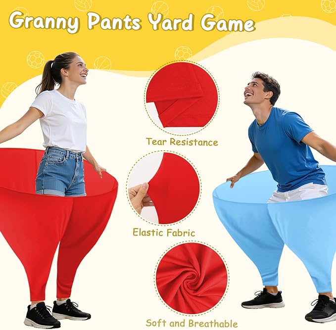 Granny Pants Yard Game Giant Granny Pants Outdoor Game Includes Bouncy Balls & Air Pumps Hilarious Outdoor Games for Adults and Family Backyard Gatherings Beach Games Team-Building Activities