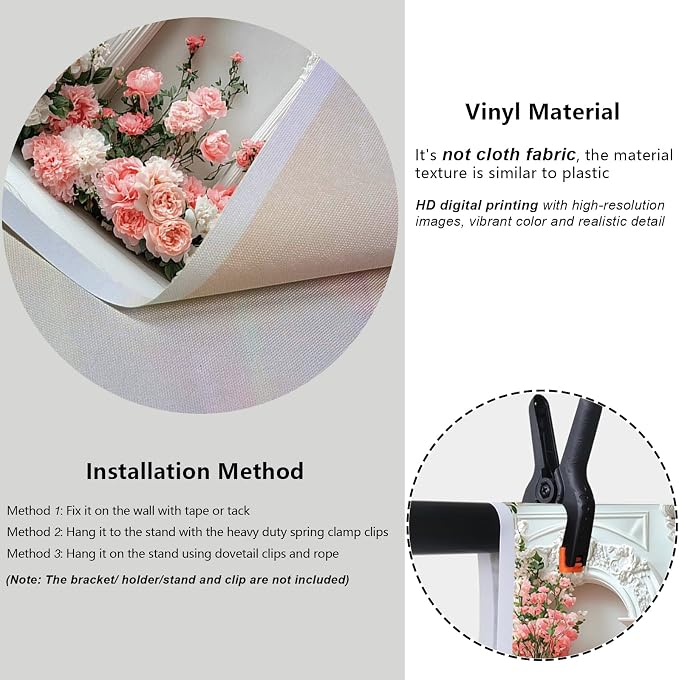 YongFoto Opulent European Archway Wall 10x5ft Blooming Rose Flower Elegant Romantic Retro Photography Background Birthday Bridal Shower Wedding Party Banner Portrait Photoshoot Wallpaper Photo Booth