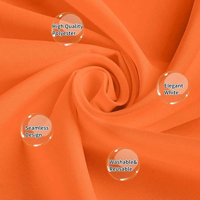 10 Pack Orange Tablecloth 60 x 102 Inch Tablecloths for 6 Foot Rectangle Tables Orange Table Cloth Washable Polyester Fabric Table Cloths for Parties Wedding Banquet
