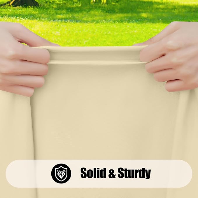 Smiry 4 Pack Rectangle Picnic Table Cloth, Waterproof Elastic Fitted Tablecloths, Washable Polyester Rectangular Patio Table Cover for Camping, Indoor and Outdoor (Champagne, 30"x72")