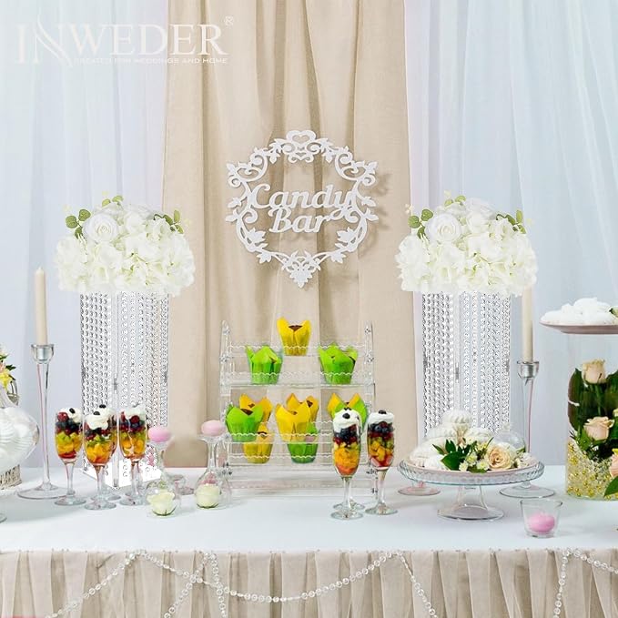 White Flowers Balls for Centerpieces: 6 PCS 11.8" Diam Flower Centerpieces for Tables in Wedding Reception Decorations Arrangement for Party Celebration Planners