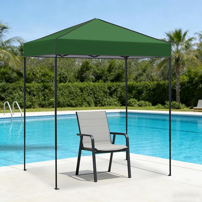 6x4 Pop Up Canopy Tent, Instant Portable Beach Canopy, Outdoor Tent with Carry Bag for Camping, Sports, Tailgating, Events, Green